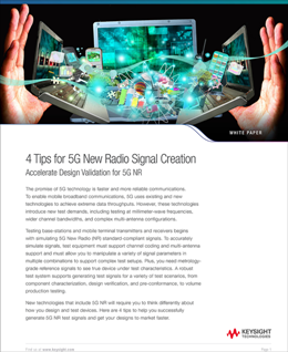 Thumbnail of white paper: 4 Tips for 5G NR Signal Creation